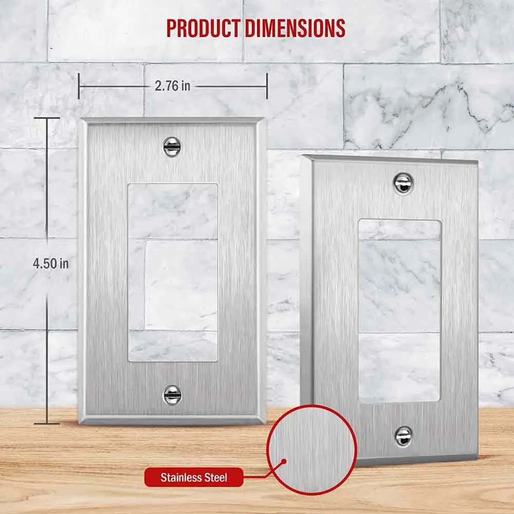 1-Gang Stainless Steel Decorator Wall Plate