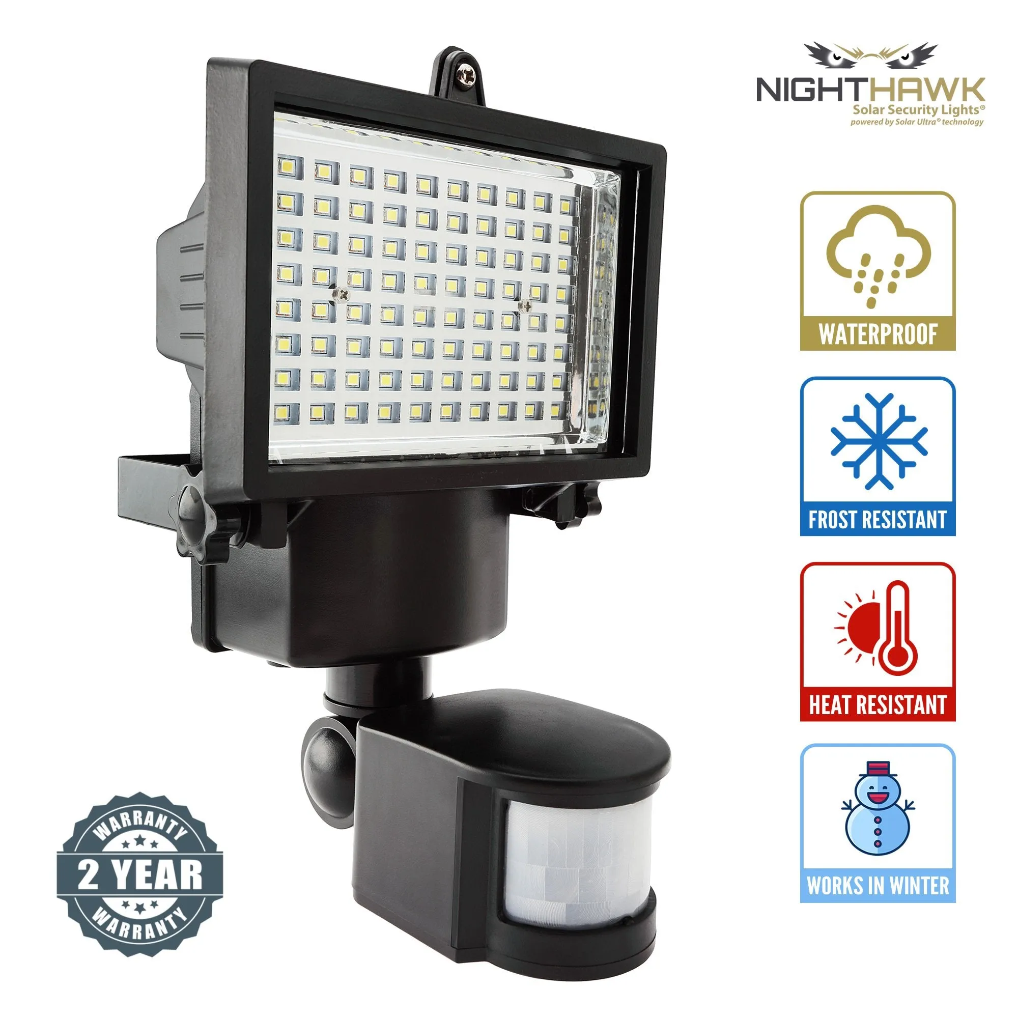 100 SMD LED Solar Security Light — with separate solar panel