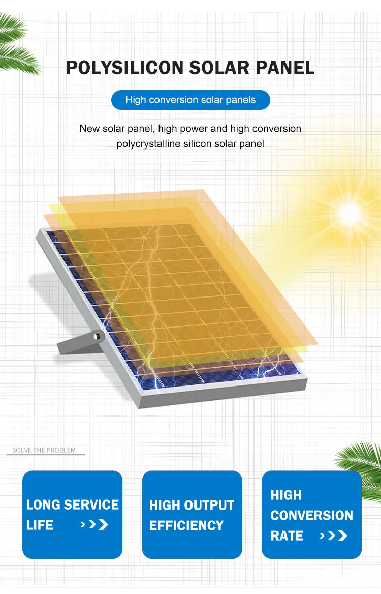 100W Led Floodlight With Solar Panel