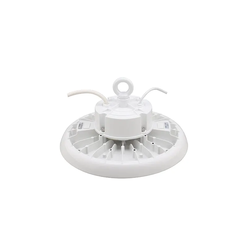 100W/120W/150W Selectable LED UFO High Bay, Warehouse Lighting, CCT Selectable, White Housing