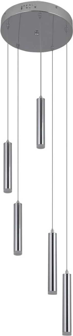 10"W Lexi 5-Light LED Pendant Light Chrome