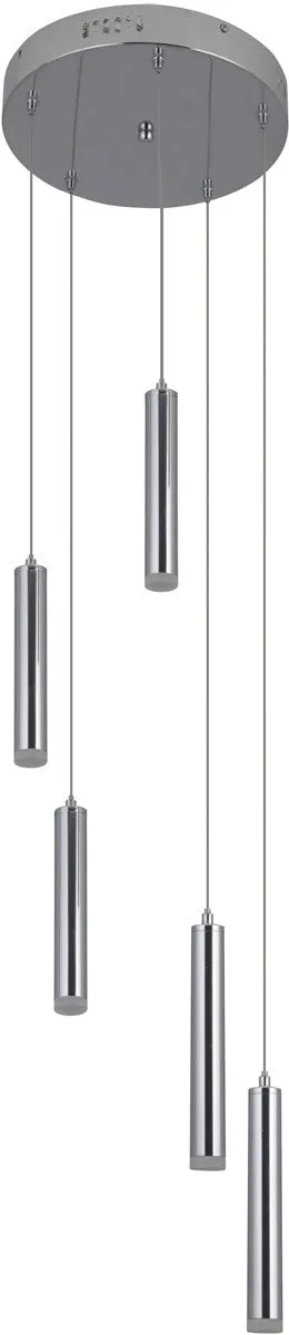 10"W Lexi 5-Light LED Pendant Light Chrome