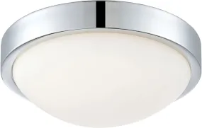10"W Sydney LED Flushmount Light Chrome/White Opal Glass