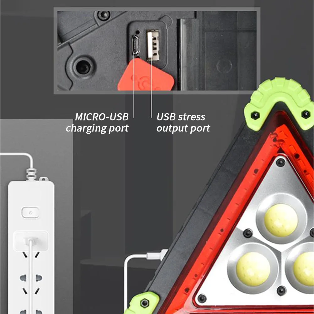 10W LED Triangle Warning Stop Sign Car Breakdown Emergency Safety
