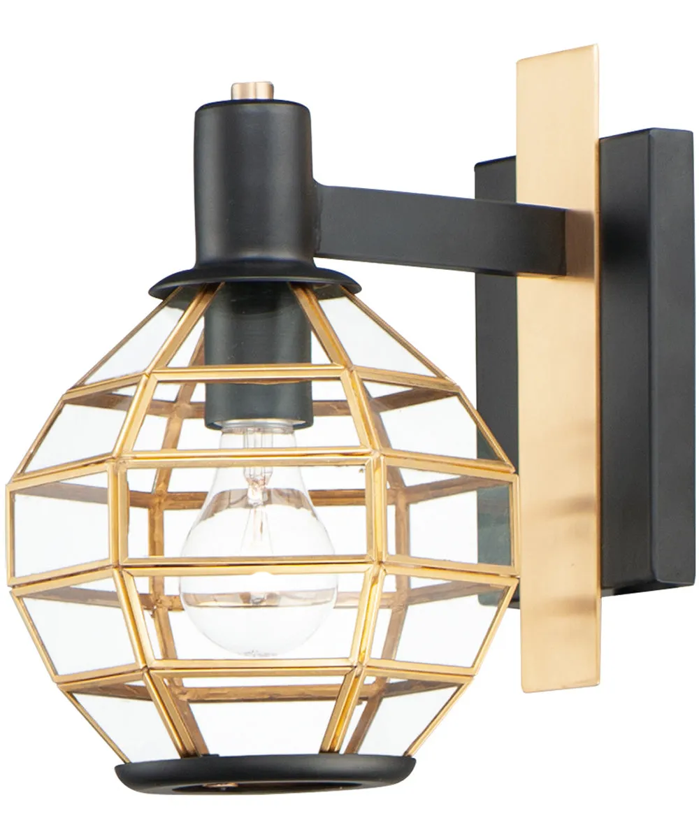 11"H Heirloom 1-Light Outdoor Wall Black / Burnished Brass
