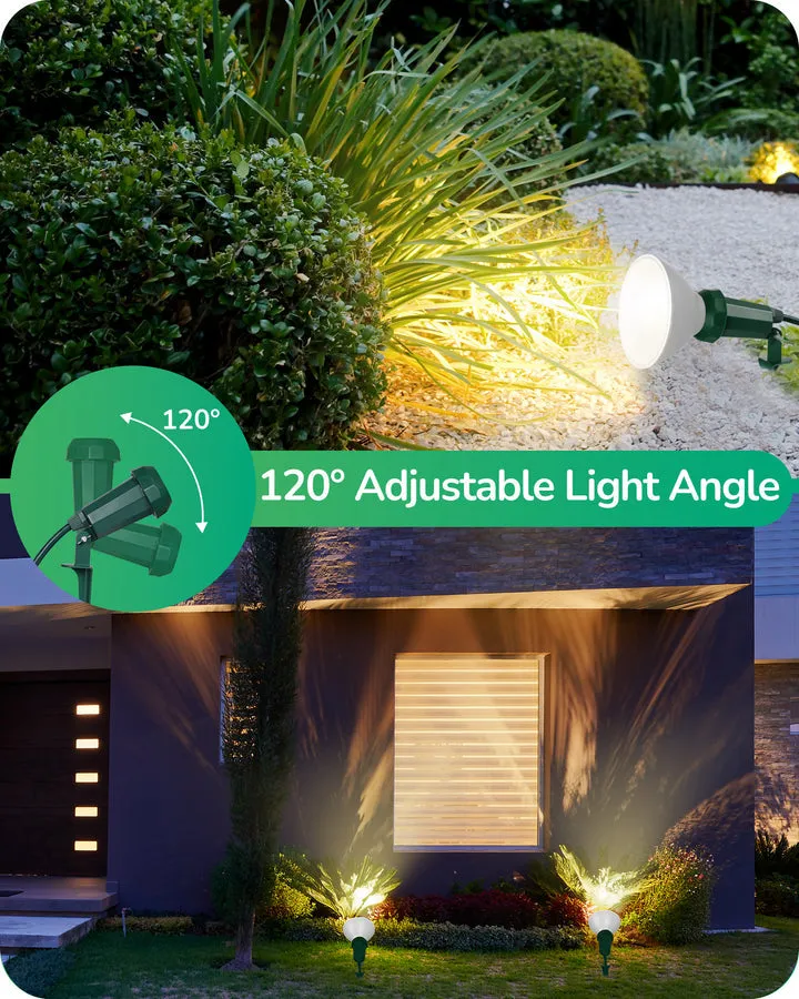 120° Adjustable Outdoor Spotlights with 6FT Cord (2 Pack)-HGSL11B