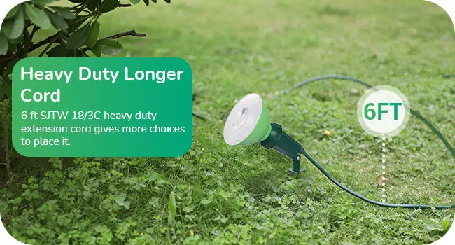 120° Adjustable Outdoor Spotlights with 6FT Cord (2 Pack)-HGSL11B