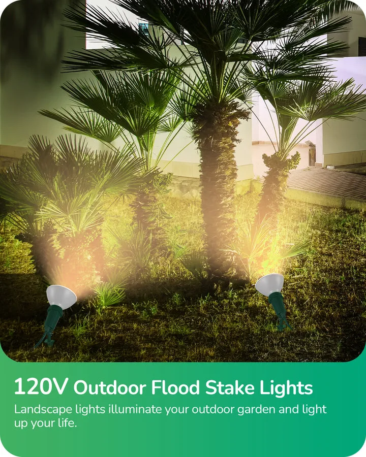 120° Adjustable Outdoor Spotlights with 6FT Cord (2 Pack)-HGSL11B