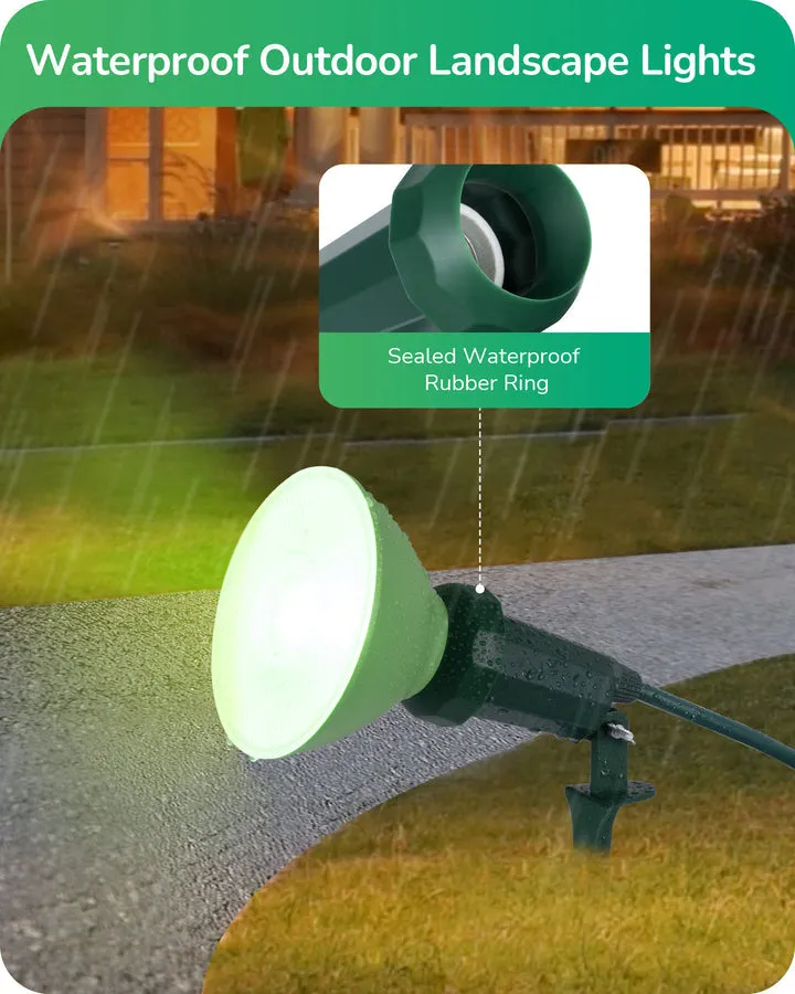 120° Adjustable Outdoor Spotlights with 6FT Cord (2 Pack)-HGSL11B