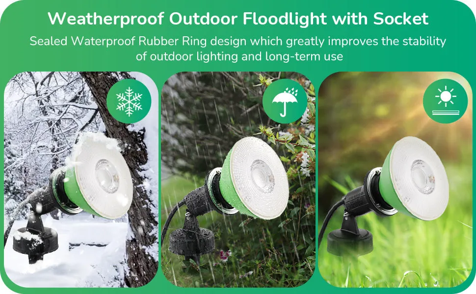 120V 180° Adjustable Outdoor Spotlights (2 Pack)-HGSL15A