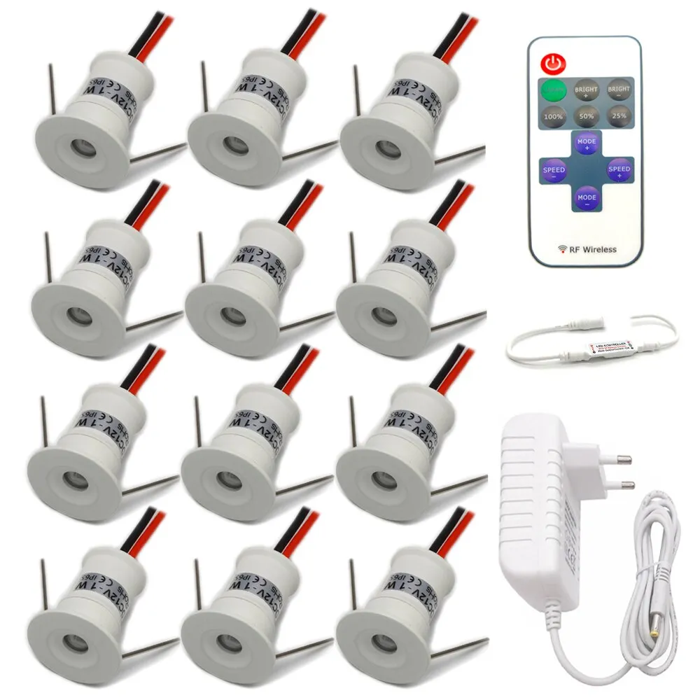 12V LED Downlight Ceiling Spotlight Dimmable Spot Light with Remote Controller Indoor Recessed Cabinet Light Canopy Led Spot