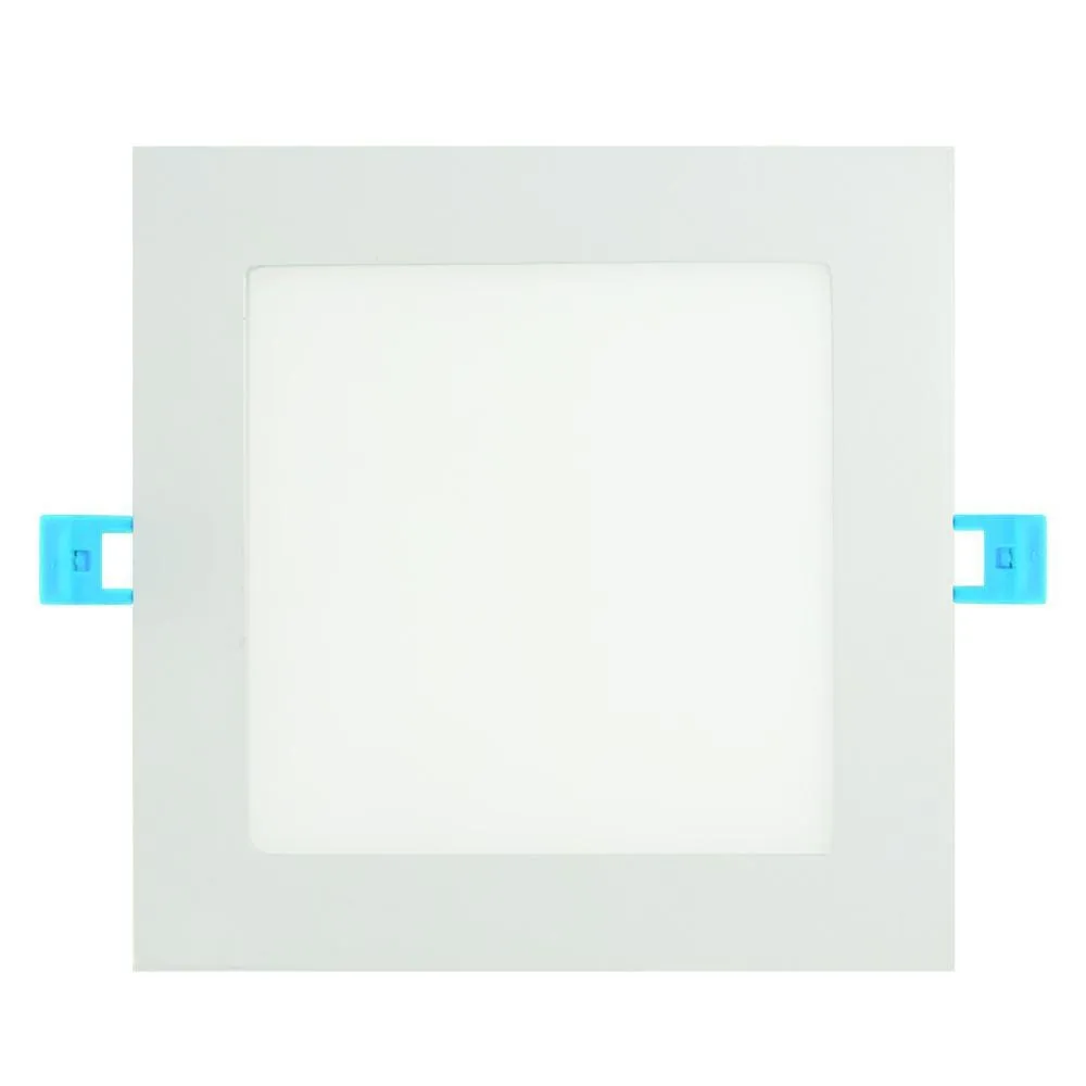 12W 6in. Recessed Dimmable Square Slim LED Downlight - 120 Degree Beam - 120V - CRI>80 - Junction Box - 900 Lm