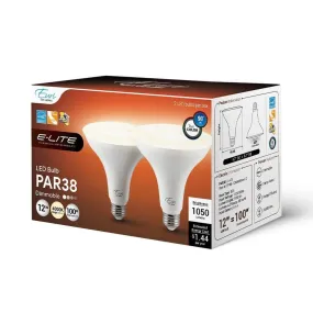 12W PAR38 Dimmable LED Bulb - 40 Degree Beam - E26 Base - 1050 Lm - 4000K Natural White - 2-Pack