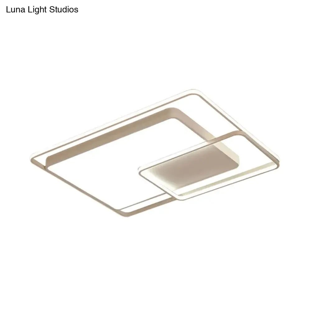 16-35.5" W Modern White Rectangle Ceiling Light with High Penetrated Acrylic LED - Flushmount in Warm/White/3 Color Light
