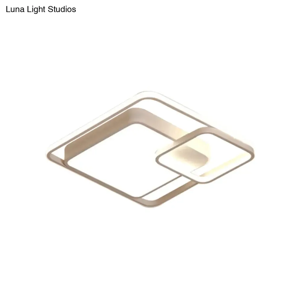 16-35.5" W Modern White Rectangle Ceiling Light with High Penetrated Acrylic LED - Flushmount in Warm/White/3 Color Light