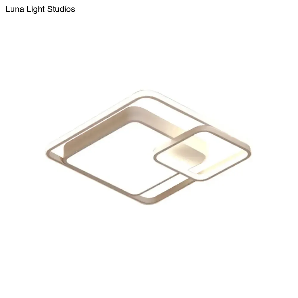 16-35.5" W Modern White Rectangle Ceiling Light with High Penetrated Acrylic LED - Flushmount in Warm/White/3 Color Light