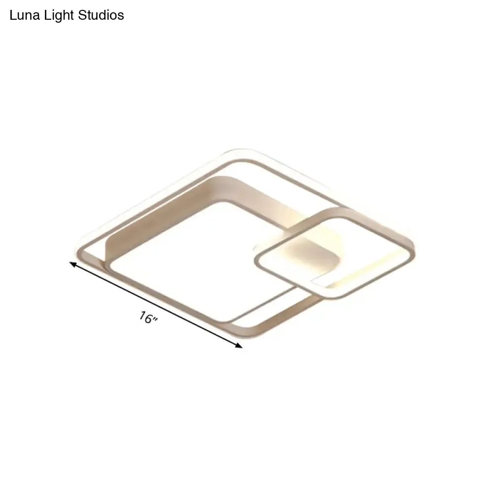 16-35.5" W Modern White Rectangle Ceiling Light with High Penetrated Acrylic LED - Flushmount in Warm/White/3 Color Light