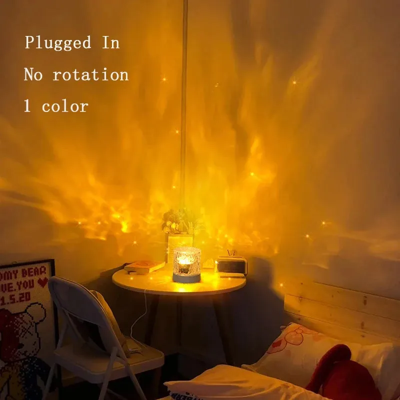 16 Color Dynamic Water Ripple Night Light USB Rechargeable Bedroom Atmosphere light Bedside Flame Table Light Creative Gift