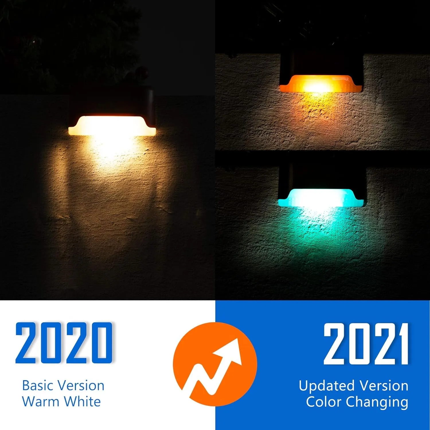 16 Pack Color Changing Solar Deck Lights Outdoor Waterproof for Outdoor Stair, Step, Fence, Patio and Yard.