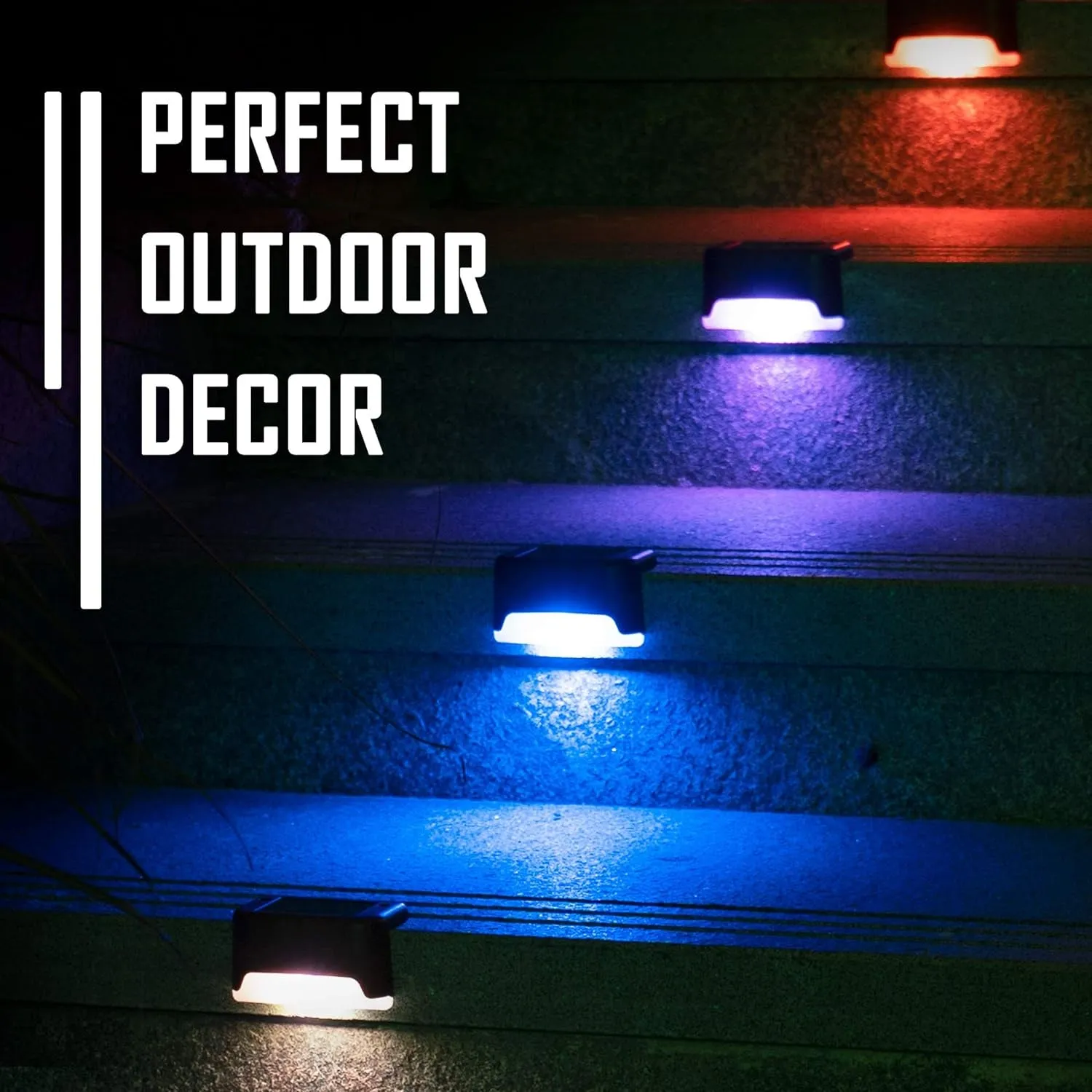 16 Pack Color Changing Solar Deck Lights Outdoor Waterproof for Outdoor Stair, Step, Fence, Patio and Yard.