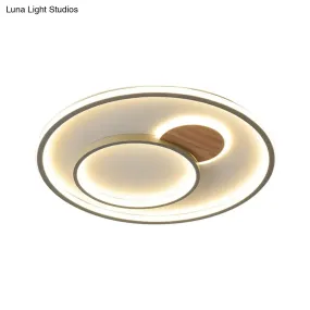 16.5"/20.5" W Acrylic Round Modernist LED Ceiling Lamp - Grey (Warm/White Light)