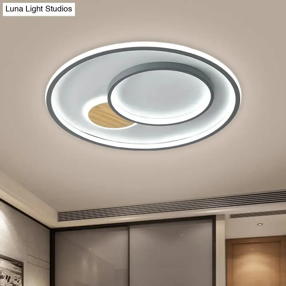 16.5"/20.5" W Acrylic Round Modernist LED Ceiling Lamp - Grey (Warm/White Light)
