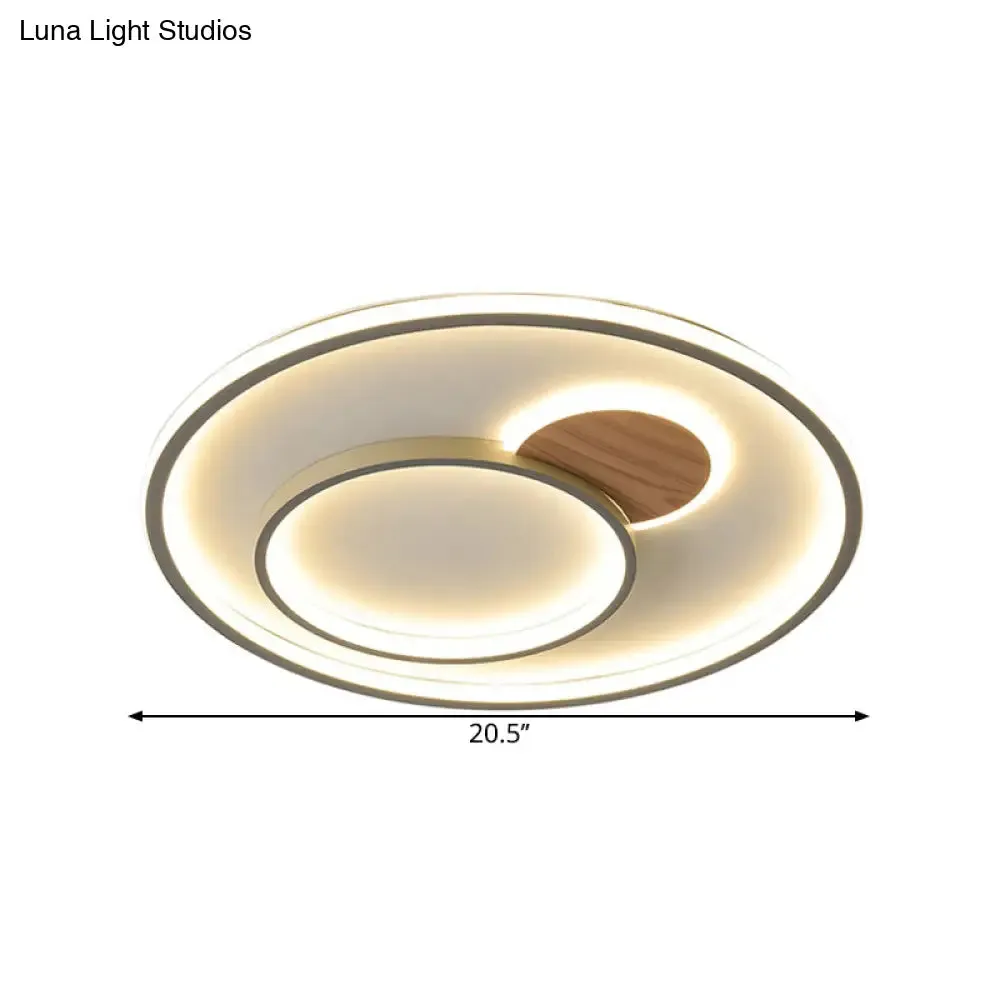 16.5"/20.5" W Acrylic Round Modernist LED Ceiling Lamp - Grey (Warm/White Light)