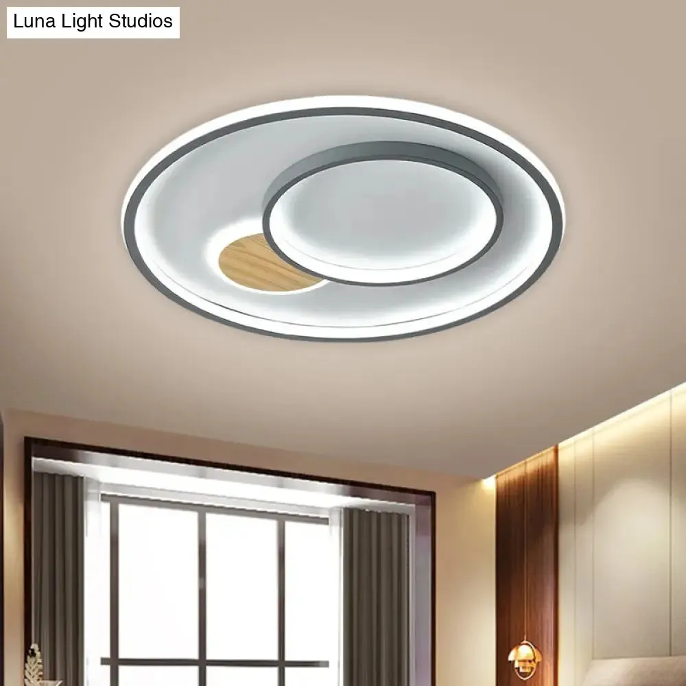 16.5"/20.5" W Acrylic Round Modernist LED Ceiling Lamp - Grey (Warm/White Light)