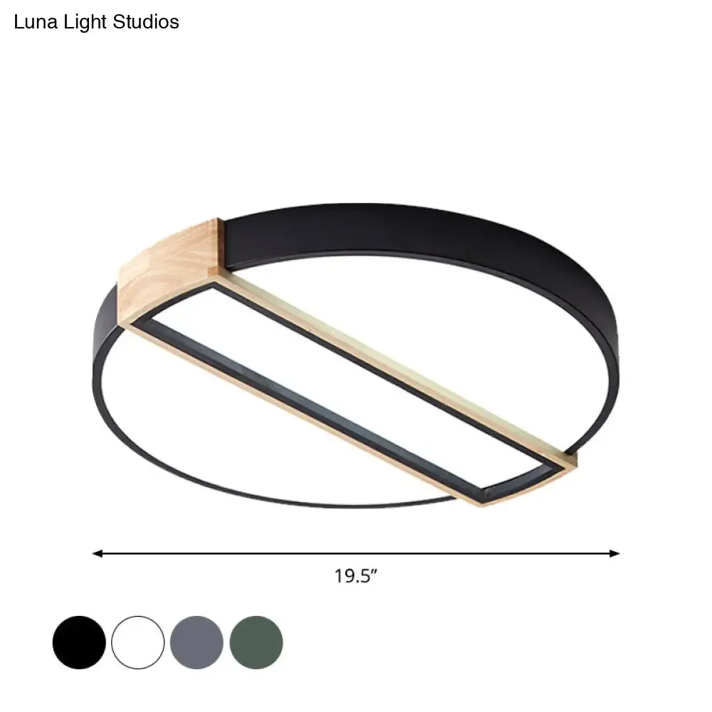 16"/19.5" Nordic LED Flushmount Ceiling Light - White/Grey/Green, Round, Acrylic Shade