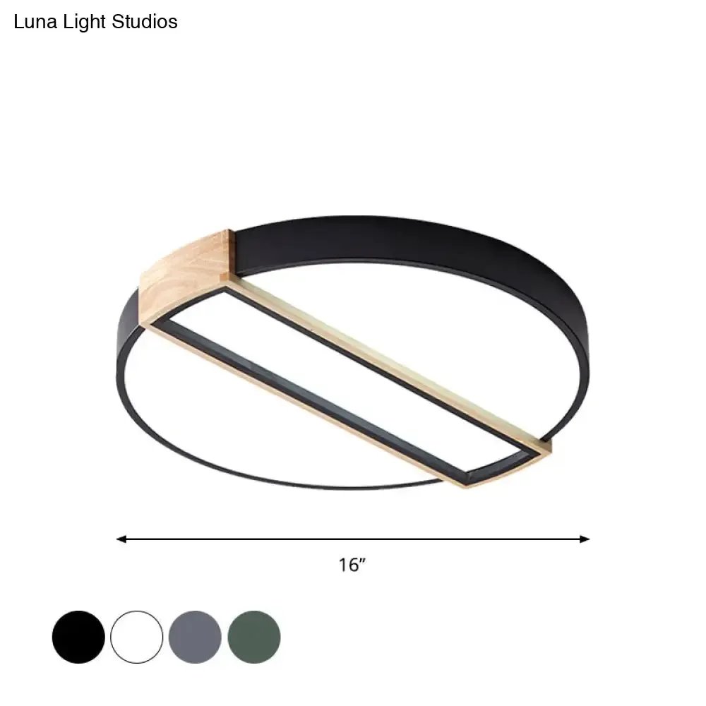 16"/19.5" Nordic LED Flushmount Ceiling Light - White/Grey/Green, Round, Acrylic Shade