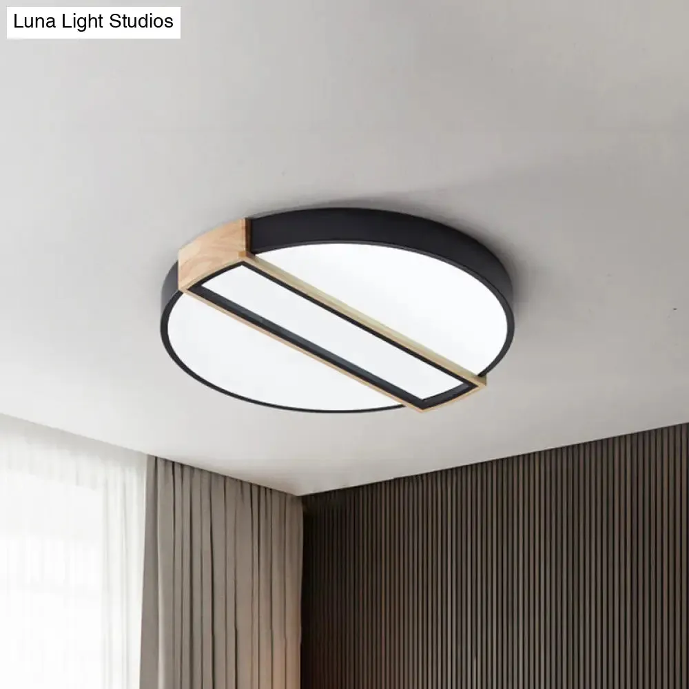 16"/19.5" Nordic LED Flushmount Ceiling Light - White/Grey/Green, Round, Acrylic Shade