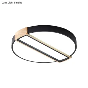 16"/19.5" Nordic LED Flushmount Ceiling Light - White/Grey/Green, Round, Acrylic Shade