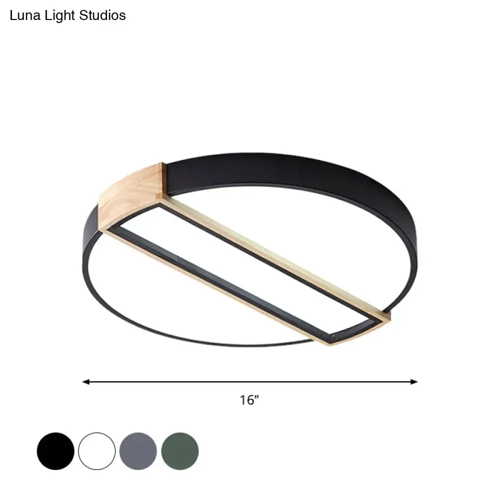 16"/19.5" Nordic LED Flushmount Ceiling Light - White/Grey/Green, Round, Acrylic Shade