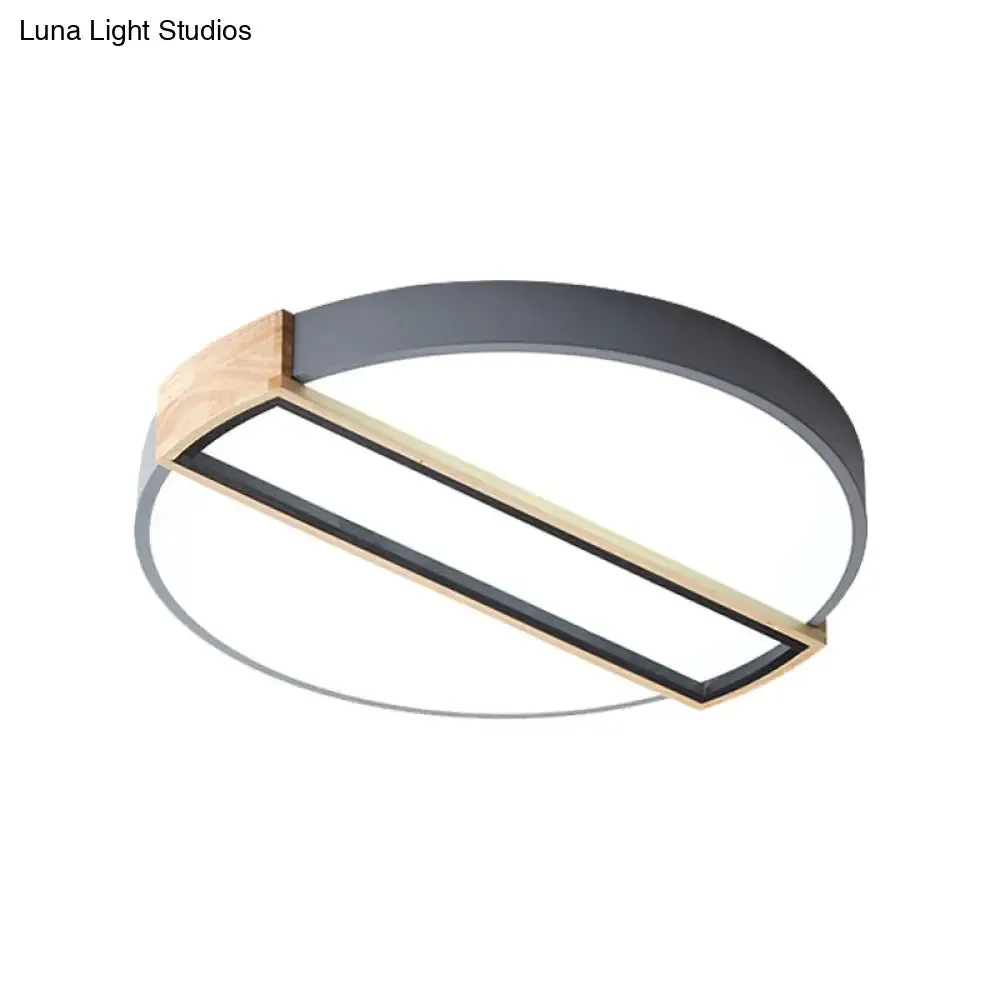 16"/19.5" Nordic LED Flushmount Ceiling Light - White/Grey/Green, Round, Acrylic Shade