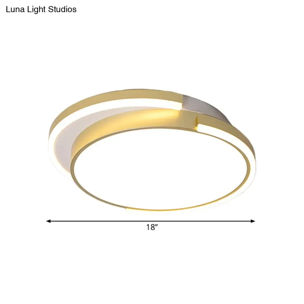 18"/22.5" Gold Metal LED Ceiling Flush Mount Light Fixture