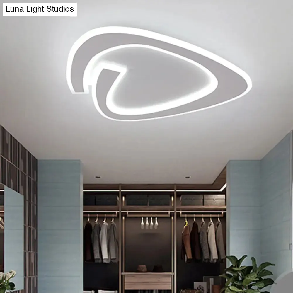 19.5"/23.5" Triangle Acrylic Ceiling Lamp - Minimalist LED Flush Lighting in Warm/White Light - Grey