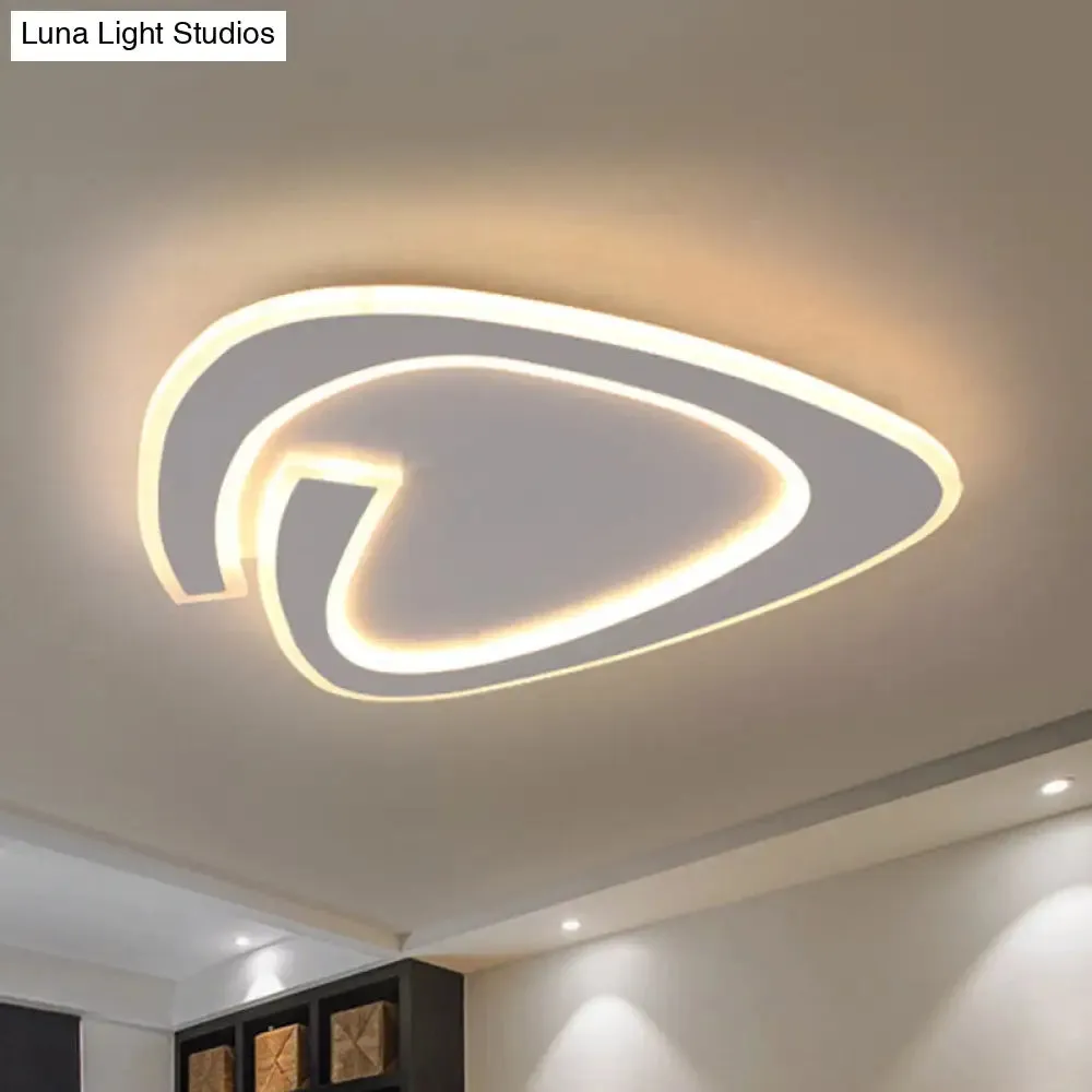 19.5"/23.5" Triangle Acrylic Ceiling Lamp - Minimalist LED Flush Lighting in Warm/White Light - Grey