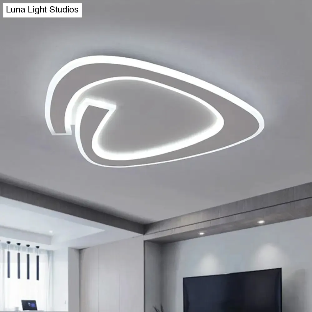 19.5"/23.5" Triangle Acrylic Ceiling Lamp - Minimalist LED Flush Lighting in Warm/White Light - Grey