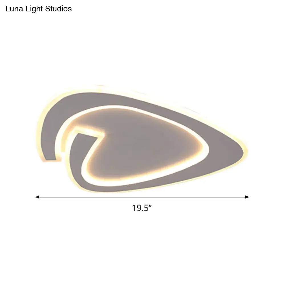 19.5"/23.5" Triangle Acrylic Ceiling Lamp - Minimalist LED Flush Lighting in Warm/White Light - Grey
