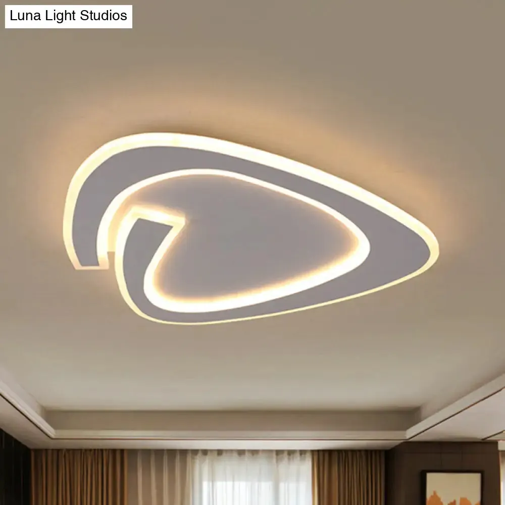 19.5"/23.5" Triangle Acrylic Ceiling Lamp - Minimalist LED Flush Lighting in Warm/White Light - Grey