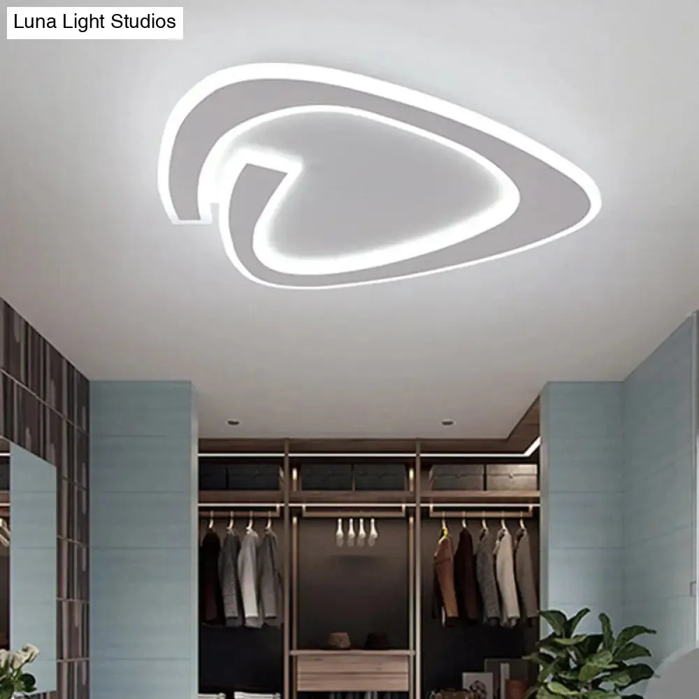 19.5"/23.5" Triangle Acrylic Ceiling Lamp - Minimalist LED Flush Lighting in Warm/White Light - Grey