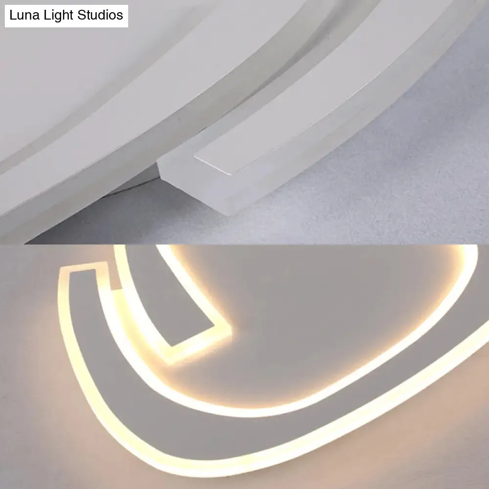19.5"/23.5" Triangle Acrylic Ceiling Lamp - Minimalist LED Flush Lighting in Warm/White Light - Grey