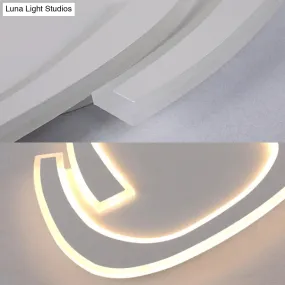 19.5"/23.5" Triangle Acrylic Ceiling Lamp - Minimalist LED Flush Lighting in Warm/White Light - Grey