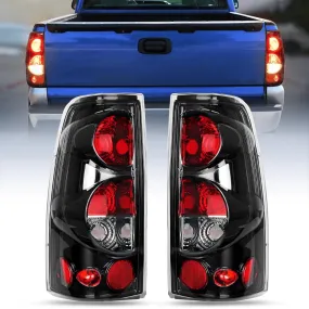 1999-2007 Chevy Silverado 1999-2002 GMC Sierra Tail light Assembly Rear Lamp Classic Body OE Style Black Housing Clear Lens