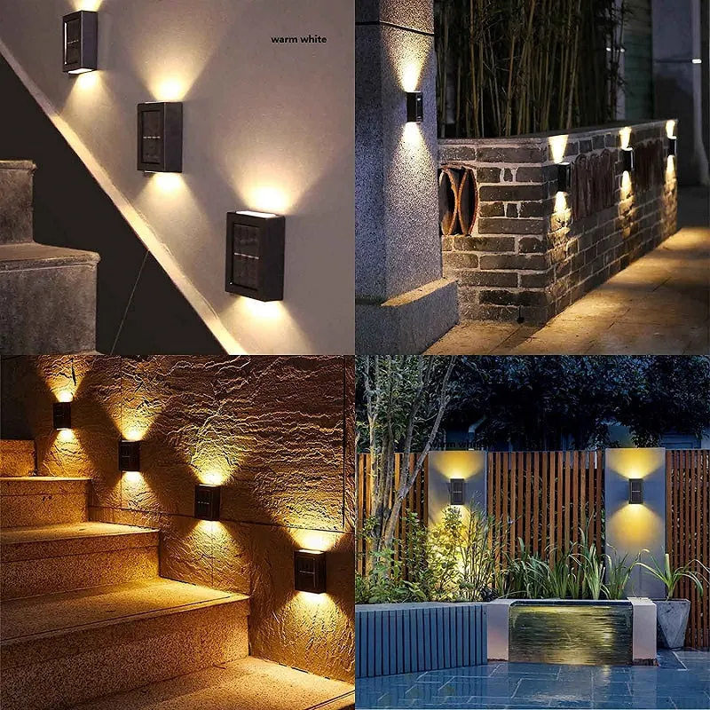 2 Pack 2LED Solar Up and Down Sensor Wall Light