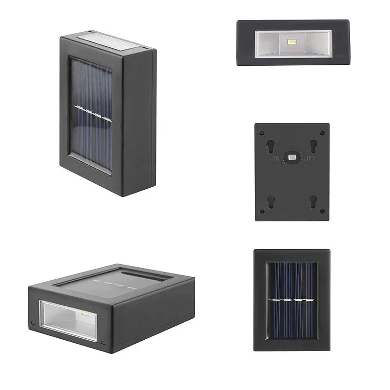 2 Pack 2LED Solar Up and Down Sensor Wall Light