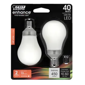 2-Pack 40W Soft White A15 Enhance LED Light Bulbs BPA1540C827LED2