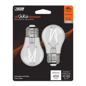 2-Pack 40W White Filament LED Light Bulbs BPA15409
