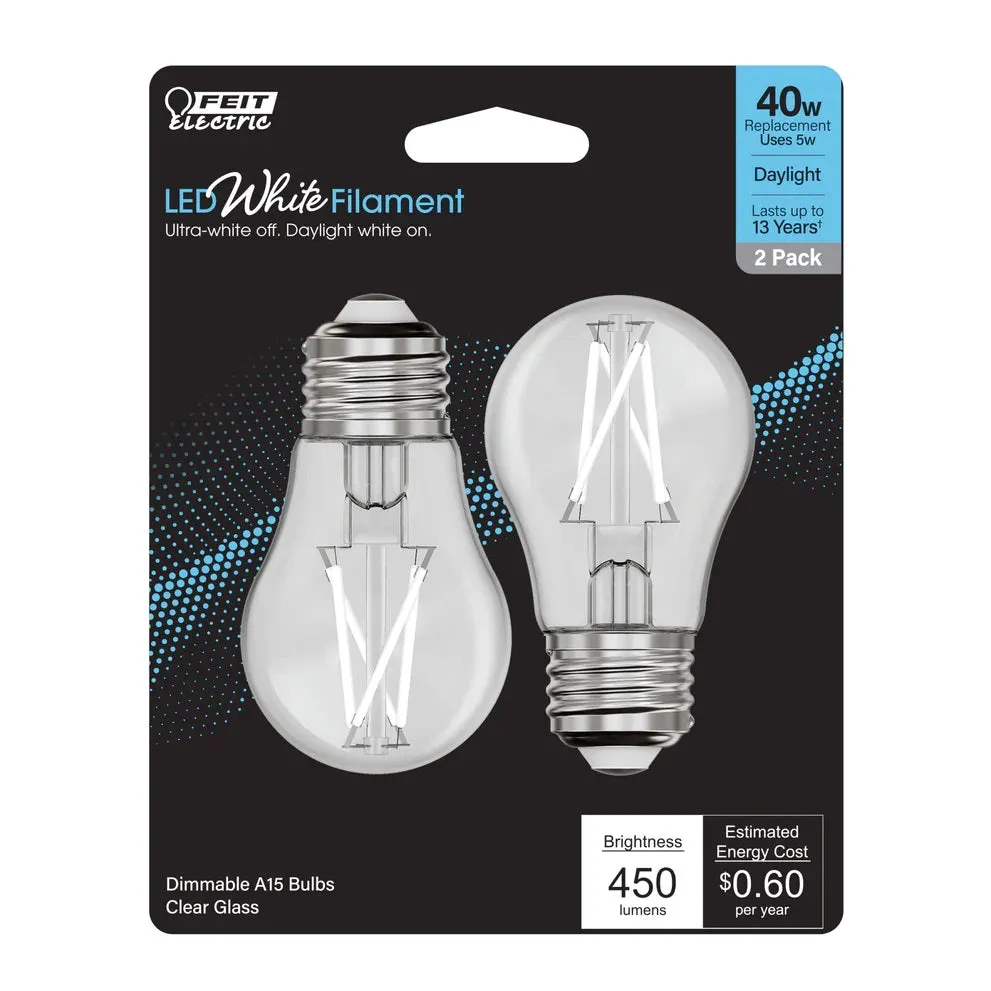 2-Pack 40W White Filament LED Light Bulbs BPA15409