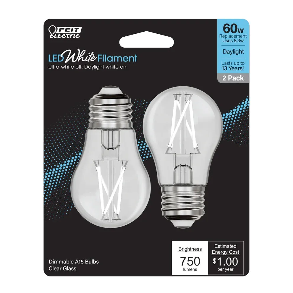 Optimized Title: 2-Pack Vintage Style 60W White Filament LED Light Bulbs - Energy Efficient, Classic Design, BPA15609